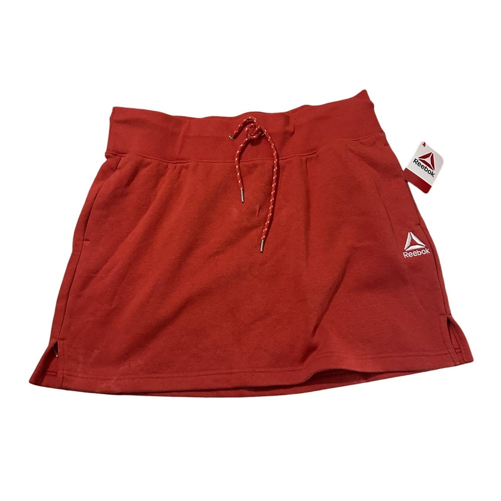 Reebok Squad Skirt Baked Apple Red Orange Fleece Mini XL REW253SD01026 NEW